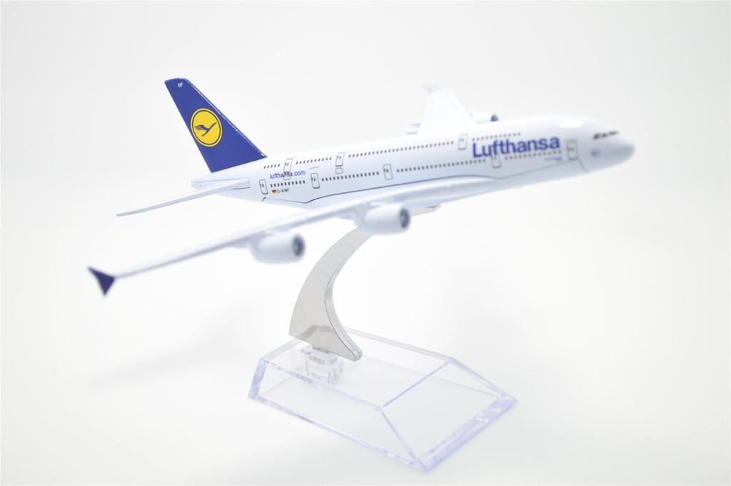 TANG DYNASTY 1/400 16cm Lufthansa Airlines Airbus A380 Alloy Airplane Model Toy