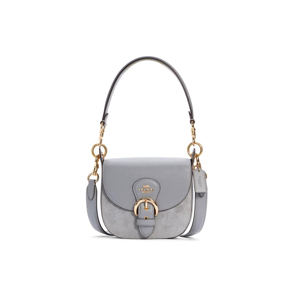 

New COACH Kleo Leather Saddle Bag Portable Crossbody Bag Shoulder Bag Small Size Women s Blue Gray C5687-IMGRT 17.0*6.1*15.0CM