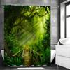 Wald Woodbridge Baum Grünzeug Sonnenlicht Grün Heilung Duschvorhang, Badezimmer Dekorativer Duschvorhang, Wasserdichter Duschvorhang