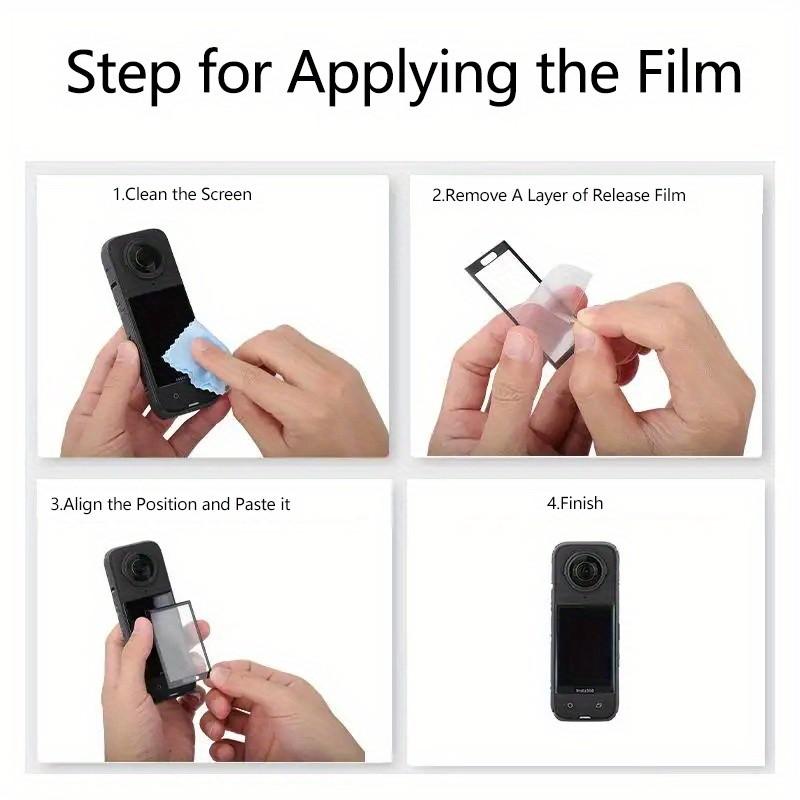 2pcs Lens Guard + 2pcs Screen Protector for Insta360 X5 Accessories PC Lens Protector Cover HD Anti-scratch Protective Film for Insta 360 X5