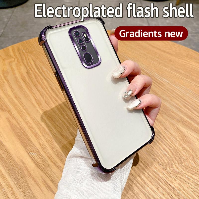 For OPPO A9 2020 Case OPPO A5 2020 Phone Case Shiny Glitter Plating Silicone Camera Lens Soft Back Cover