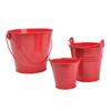 3Pcs Miniature Tin Bucket 1/12 Scale Hanging Small Bucket Multi-purpose Metal Bucket with Handle Dollhouse Accessories