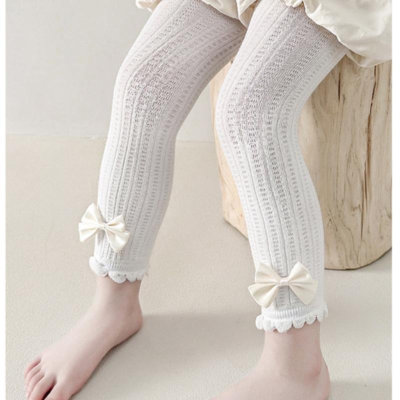 Solid Color Girls Leggings Infants Baby Bottoming Pants 2025 Summer Daughter Child Nine Point Bottoms Kids Tights