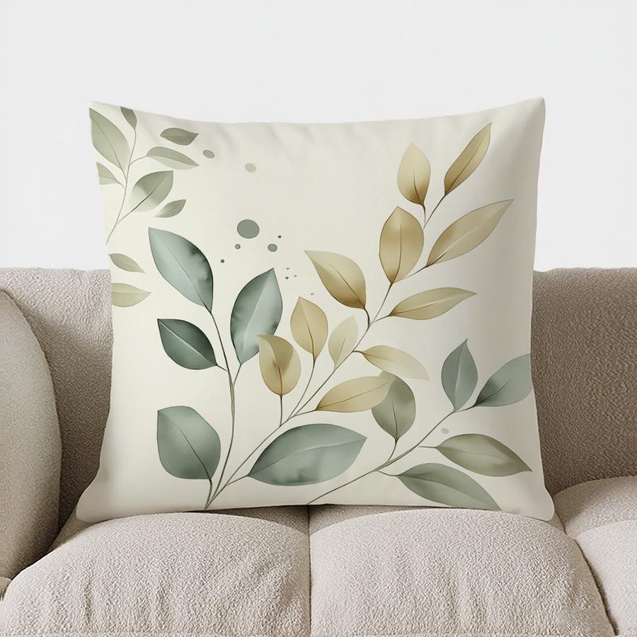 Home Decor Elegant Leafy Pattern Throw Pillow Cover Pattern Cushion Cover Suitable For Sofa Bedroom Car Pillow Cover