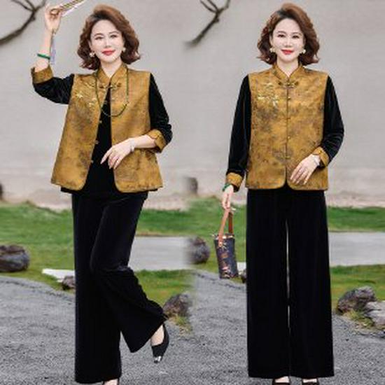 

2026 Spring Chinese Style Jacquard Vest for Mothers – Age-Reducing, Stylish Wear for Middle-aged and Elderly Women XL жёлтый