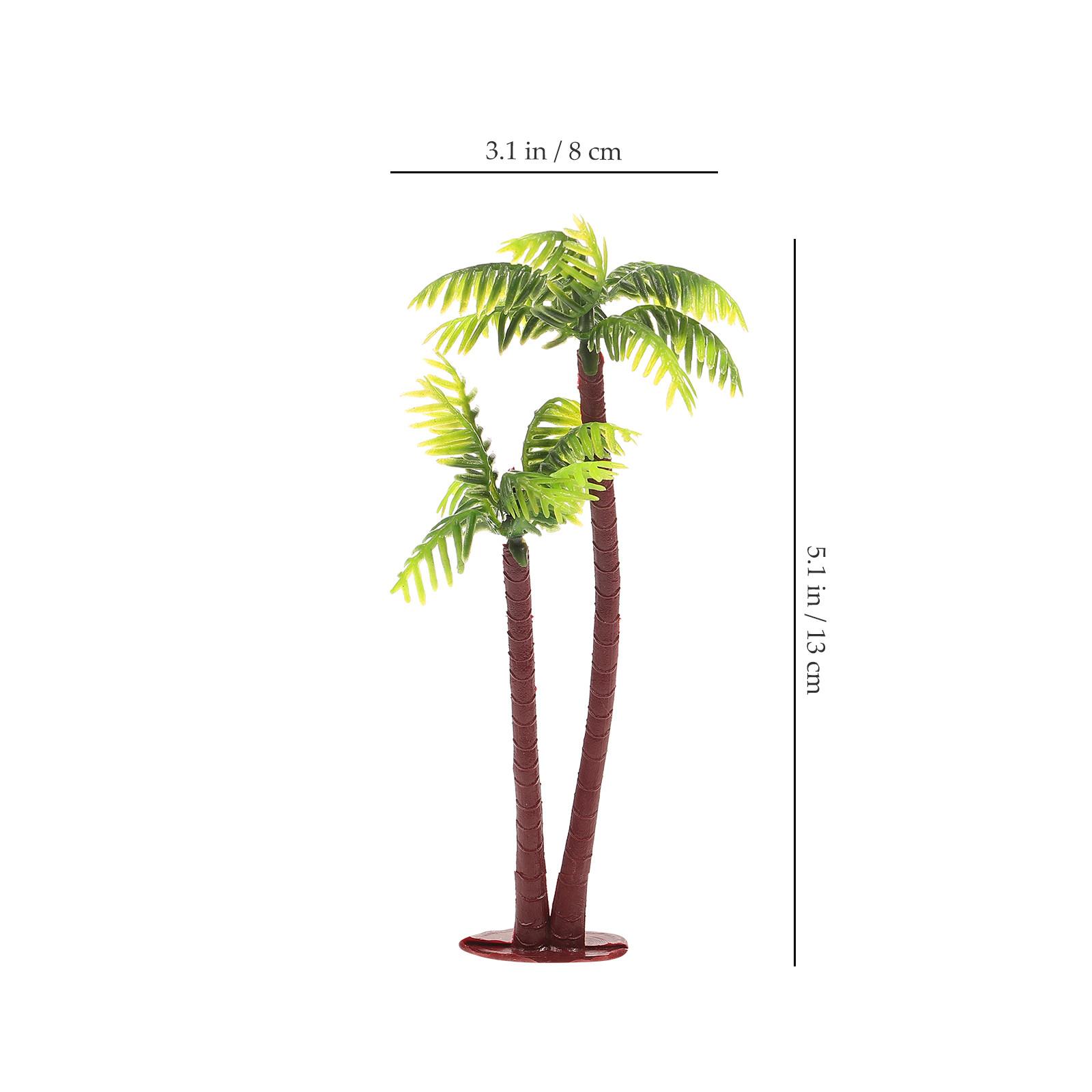 

12Pcs Plastic Mini Palm Tree Decor Realistic Small Scale Coconut Trees for DIY Bonsai Container Garden Fairy Landscape зелёный