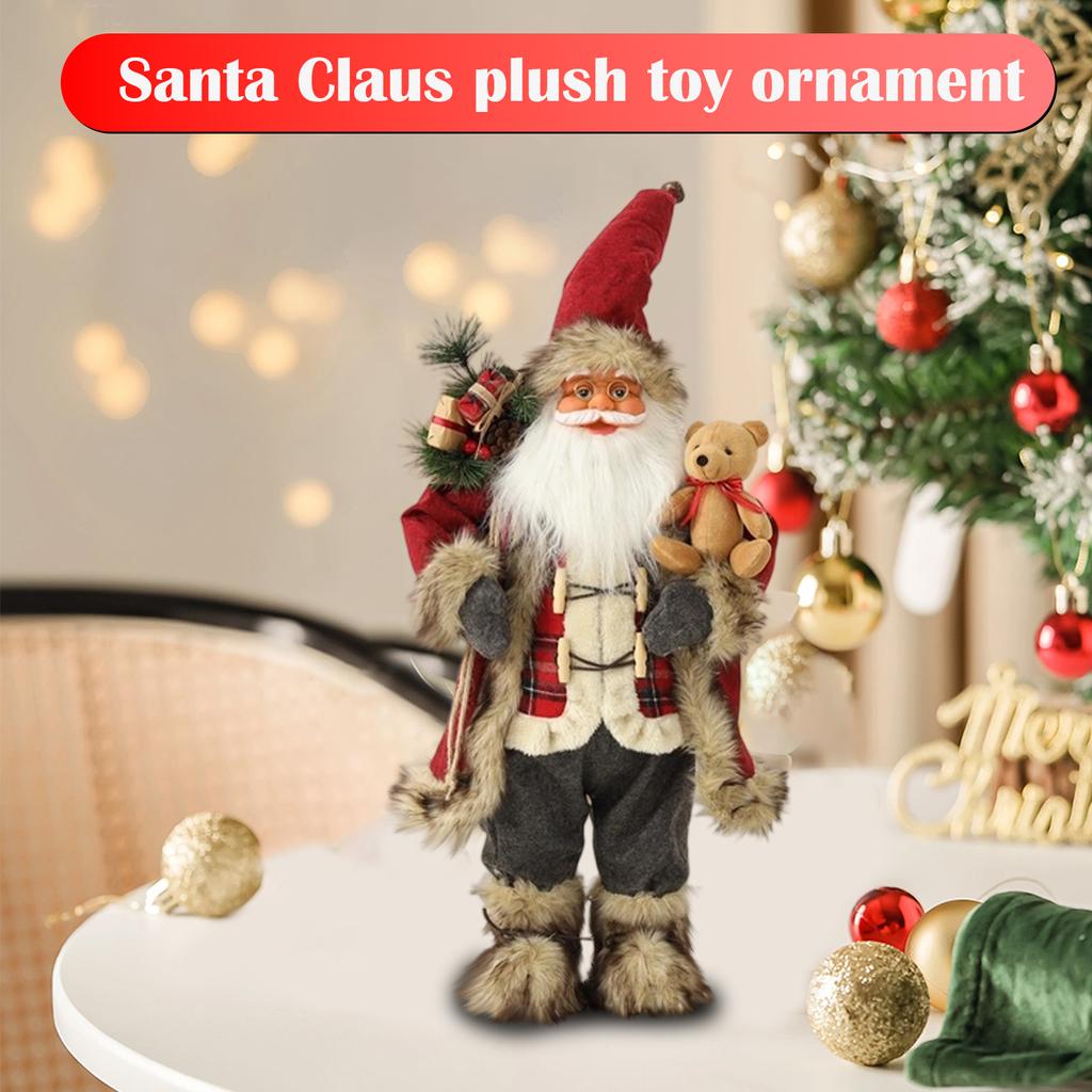 30CM Christmas Decorations Dolls, Teddy Bear Plush Toys, Ornaments, Christmas Crafts