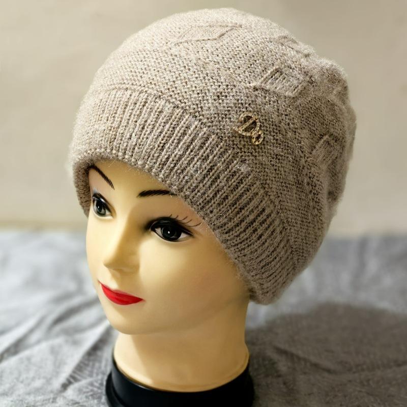 Czapki damskie czapki jesienne i zimowe modne czapki składane uniwersalne pogrubione ciepłe czapki dzianinowe dwuwarstwowe czapki wełniane odporne na zimno na zewnątrz