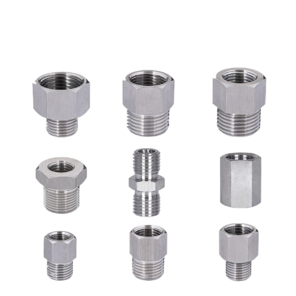 M14 M20 1/4 3/8 1/2 BSP Male Female Reudcer Nipple 304 Stainless Steel Pipe Fitting Connector Water Gas Oil Pressure Gauge