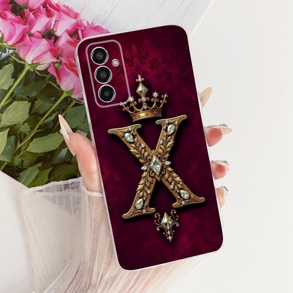 Für Samsung Galaxy M13 Hülle SM-M135F Cover Niedlicher Buchstabe Krone Weiche Dünne Capa Silikon Rückseite Für Samsung M23 M33 M53 5G Funda