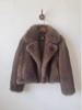 Women's Faux Fur Short Coat with Turn-Down Collar - Casual Versatile Street Style