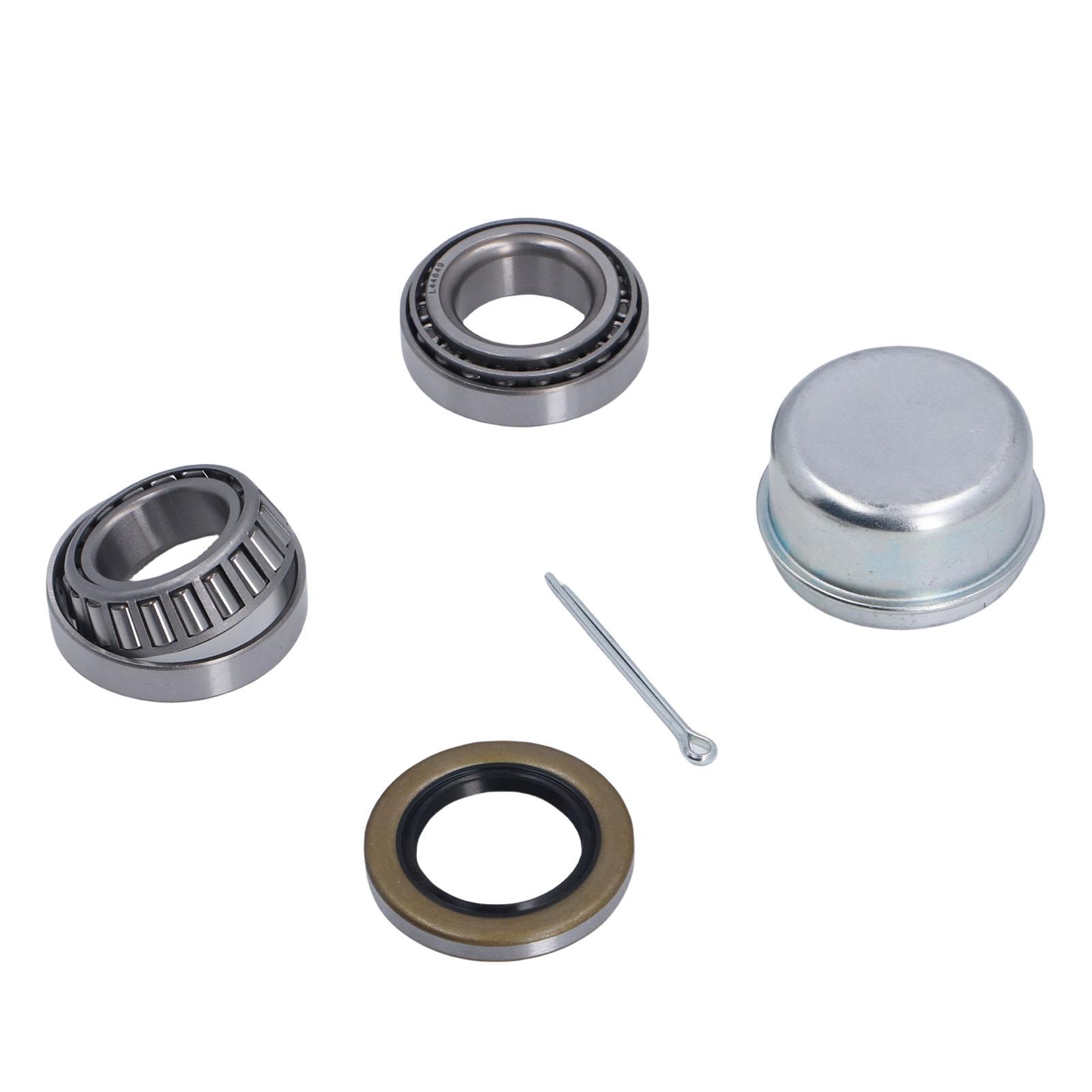 

2 комплекти підшипників маточини колеса причепа L44649 з мастильним сальником осі причепа, пильником, шплінтом для 1 1 16 дюймів