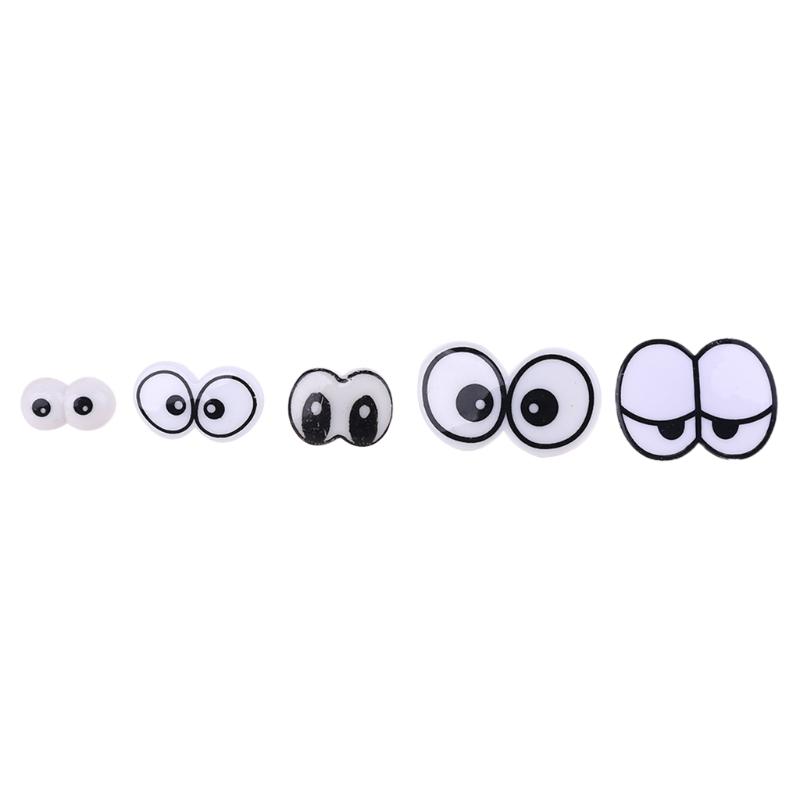 Large Mixed Packaging Cartoon Eyes Black Eyes White Base Plastic Children's Crafts Model Dolls Toys Ornaments AdornmentL