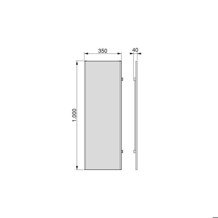 Miroir extractible - EMUCA - Aluminium peint - Installation facile - Dimensions 1000x340mm - Gris métallisé