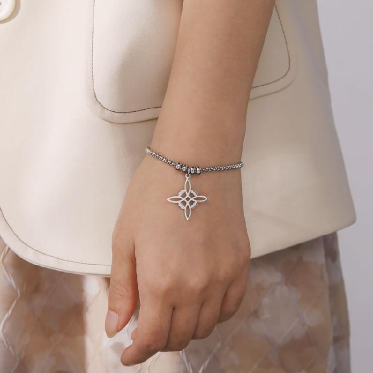 Women Men Bracelets Witch Knot Shaped Stainless Steel Bracelet Adjustable Bangle
