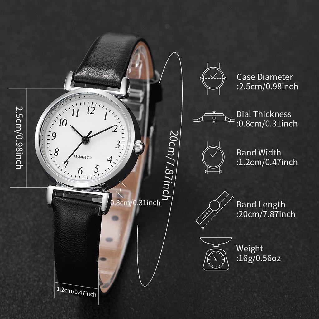 Women Watch Simple Leather Band Analog Quartz Wristwatch for Ladies Clock