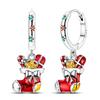 Red Series Original 925 Sterling Silver Snowflake Christmas Hoop Earrings For Women Wedding Christmas Festive Jewelry Gift