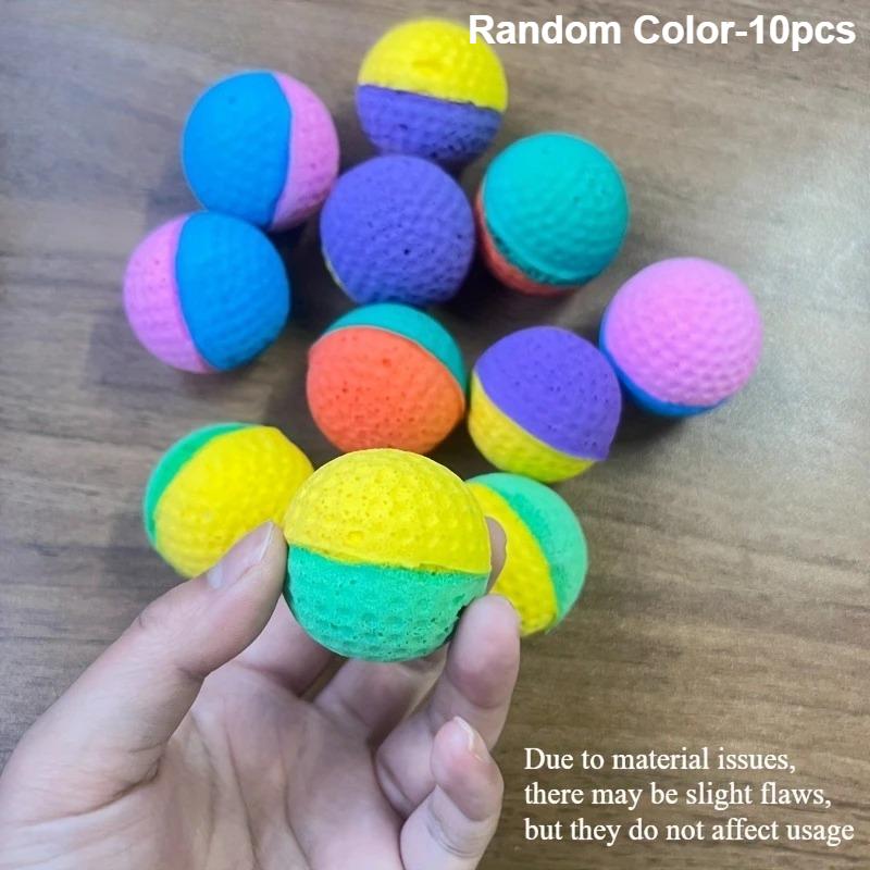 10pcs Colorful Pet Ball Interactive Toy Chase Sponge Ball Chewing Fetching Ball Toy for Small Medium Pets Outdoor Training Play