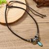 Natural Pendant Necklace Comfortable PU Leather Design For Sensitive Skin And