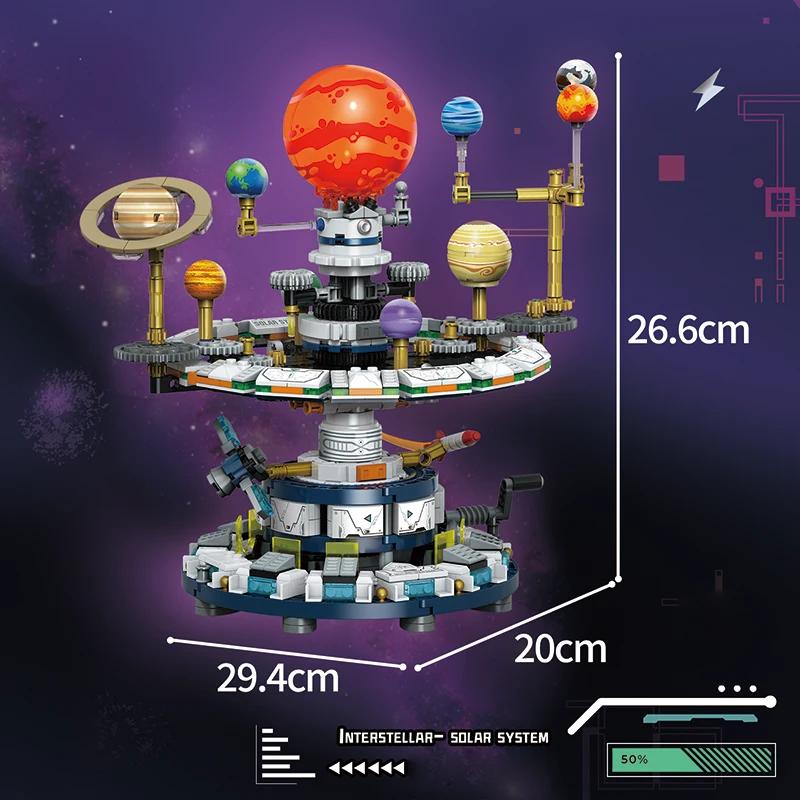 Planet Drehend Universum Interstellar Sonnensystem Bausteine Sonne Erde Weltraum Serie Wissenschaftliche Bildung Bausteine Kind