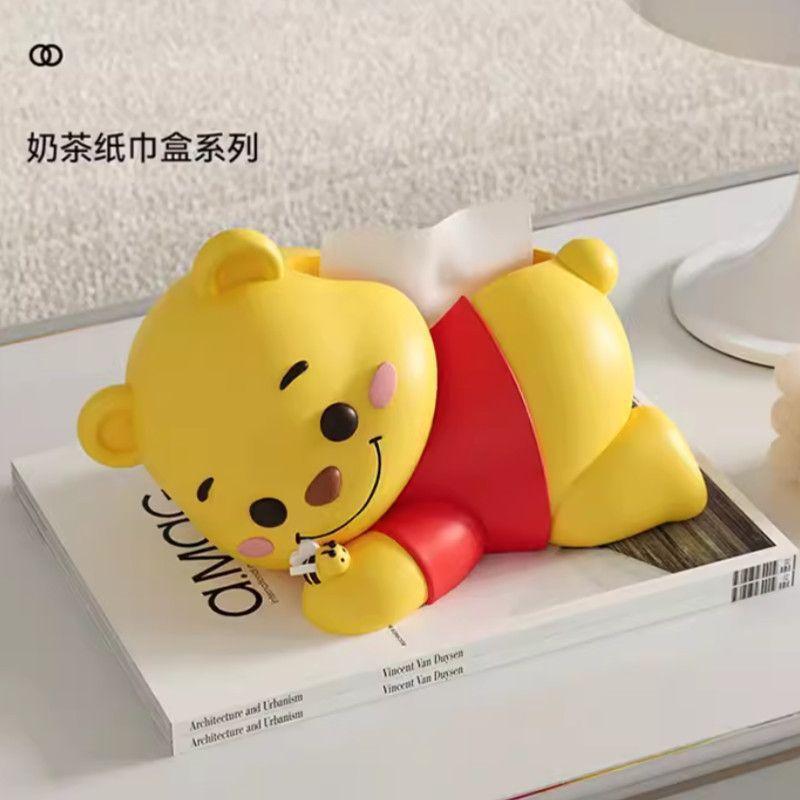 

Popular Winnie The Pooh Cute Animation Lying Posture Shape Napkin Holder Creative Exquisite Toilet Paper Box Household Decorations Gif