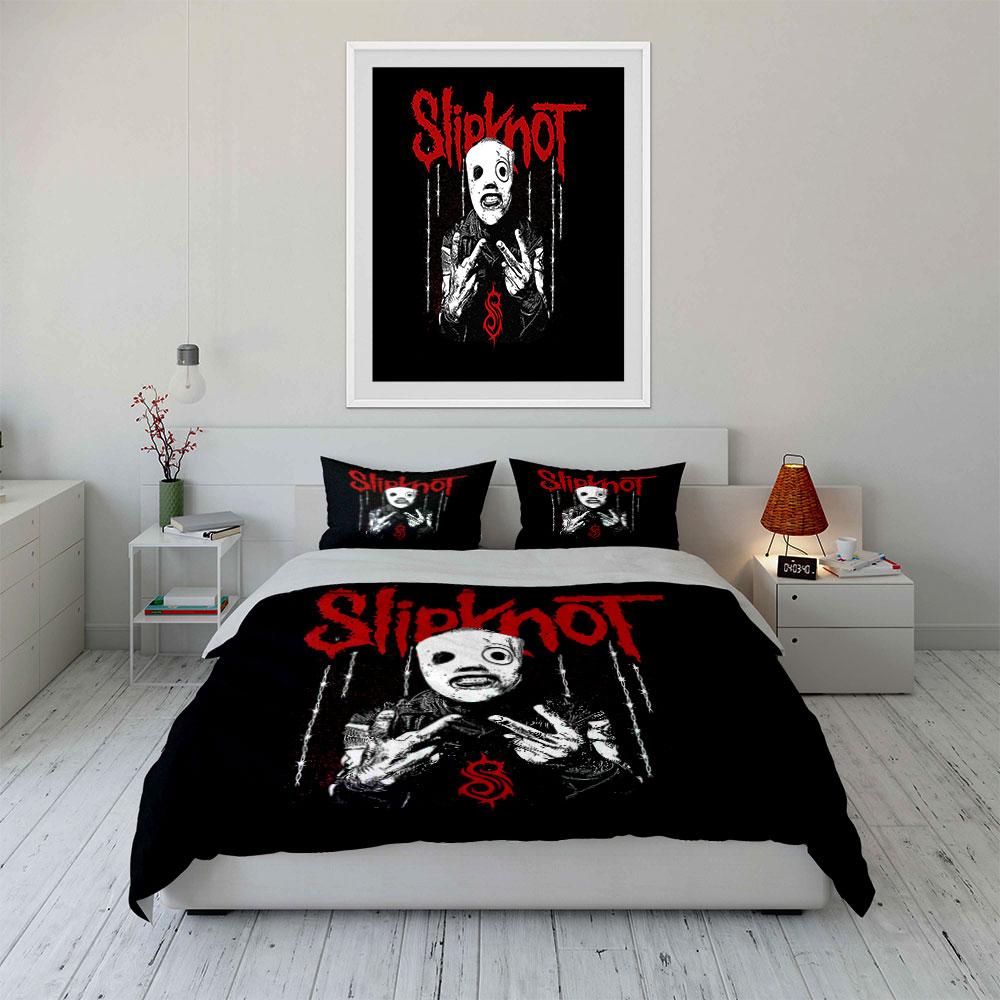 Slipknot Band Bedding Set Bedding Duvet Cover Set Duvet Cover Pillowcases (1 * Duvet Cover 2 * Pillowcases, without duvet insert)