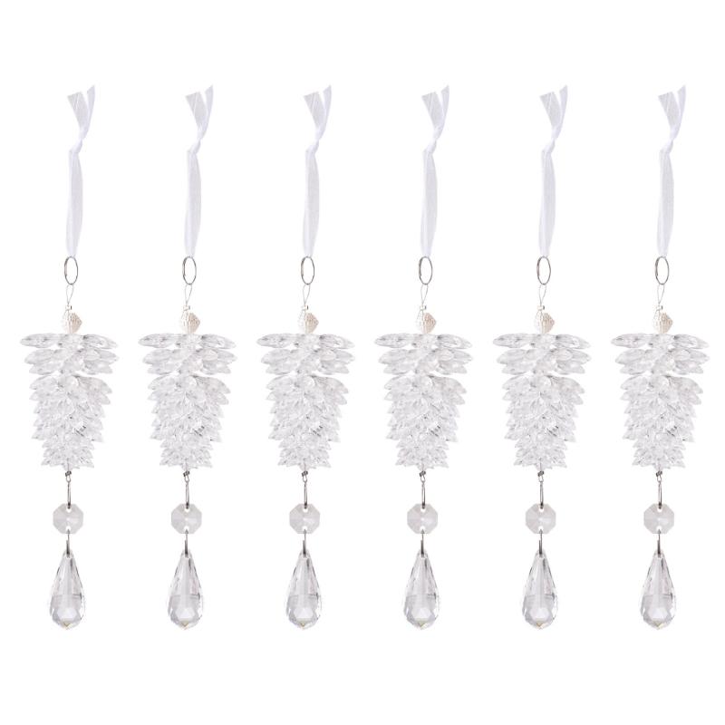 6 Pcs Pinecone Pendant Hanging Ornament Christmas Tree Decorations For Christmas Tree Home And Festival Decoration чистый