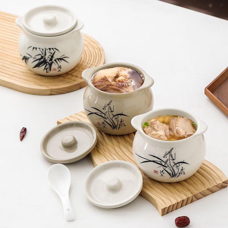 Jinlan Chun Ceramic Double Boiler Stew Pot