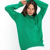 Basgrön Plus Size Tröja Dam Pullover Polokrage Rosa Röd Vinter Dam Stickad Topp Varm Mjuk Oversized Tröjor för Tjejer