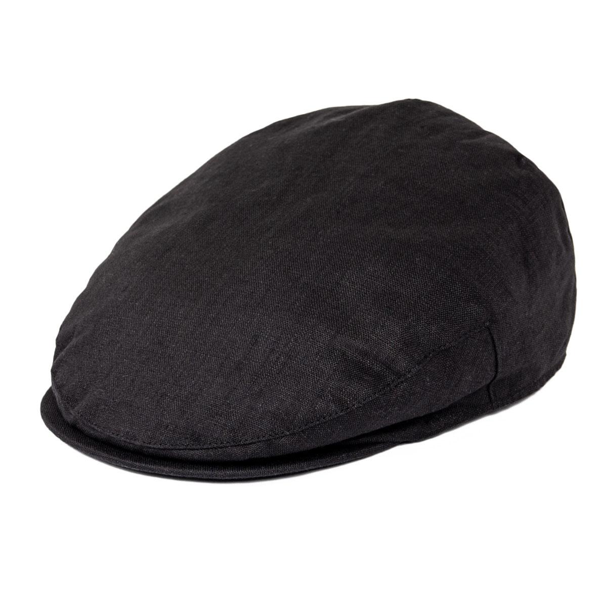 Botvela Linnen Platte Pet Voor Mannen Vrouwen Visgraat Linnen Newsboy Pet Lichtgewicht Chauffeur Ivy Pet Bakkerspet Zomer Boina Voor Mannen 61 cm black
