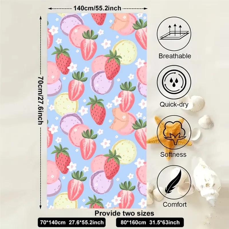 Beach Towel Portable Quick Fast Dry Sand Outdoor Travel Swim Blanket Thin Yoga Floral Print Mat Personalization Stripes Towel