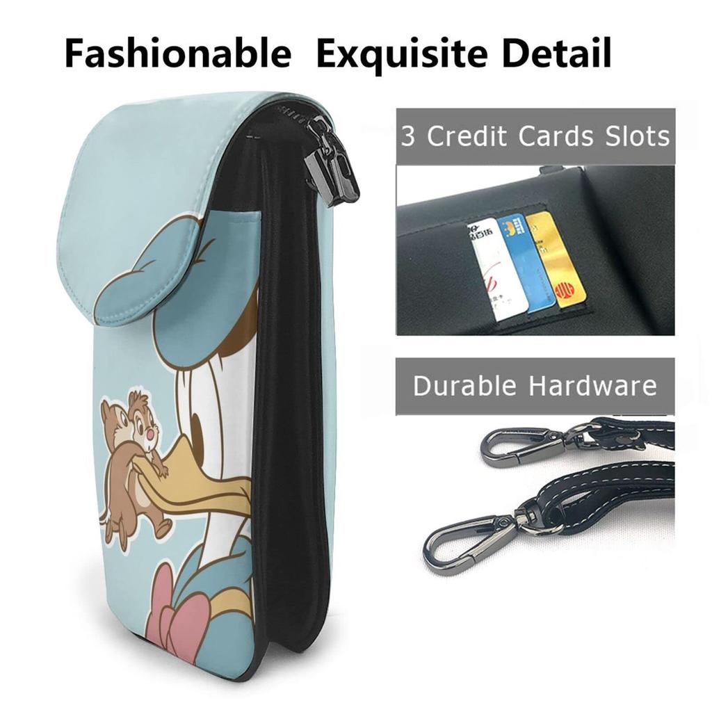 Donald Duck smartphone pouch, genuine leather, for women and men. Slim and lightweight, this popular and cute smartphone pouch can be used as a