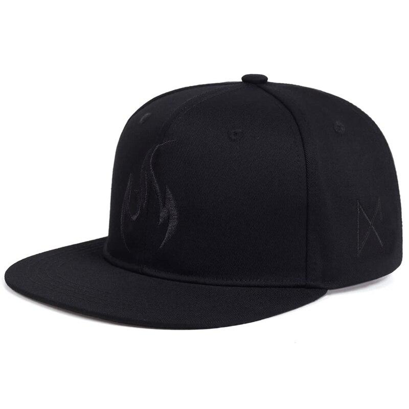 

Unisex Flame Embroidery Hip-Hop Hats Outdoor Adjustable Casual Baseball Caps Sunscreen Hat