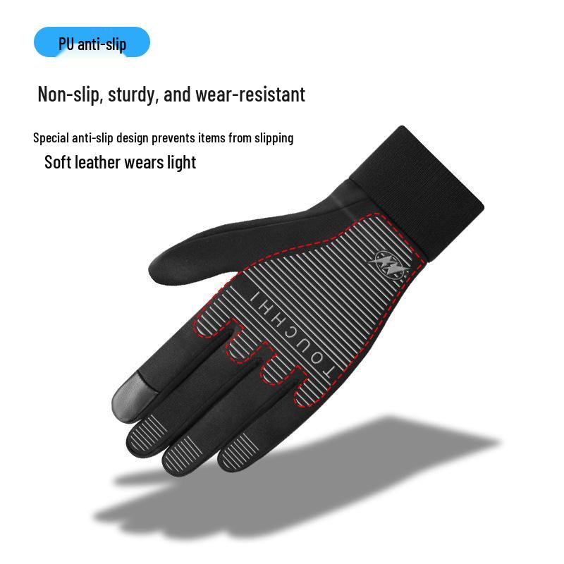 Winter Touchscreen Cycling Gloves: Full Finger, Fleece-Lined, Windproof for Men and Women