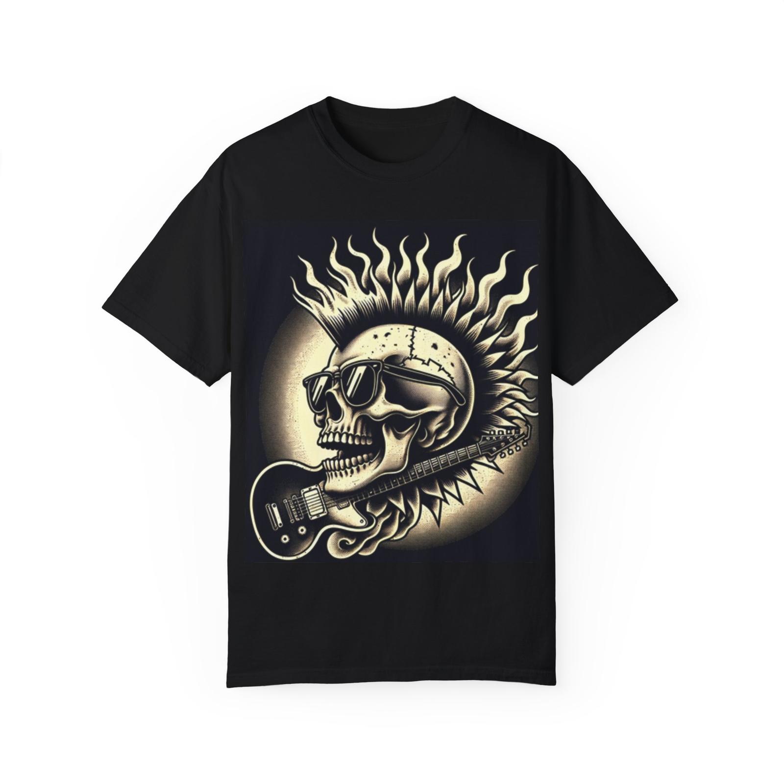 

Cool Skull Guitar T-Shirt, Edgy Music Tee, Rock Style Apparel, Gift for 5XL різнокольоровий