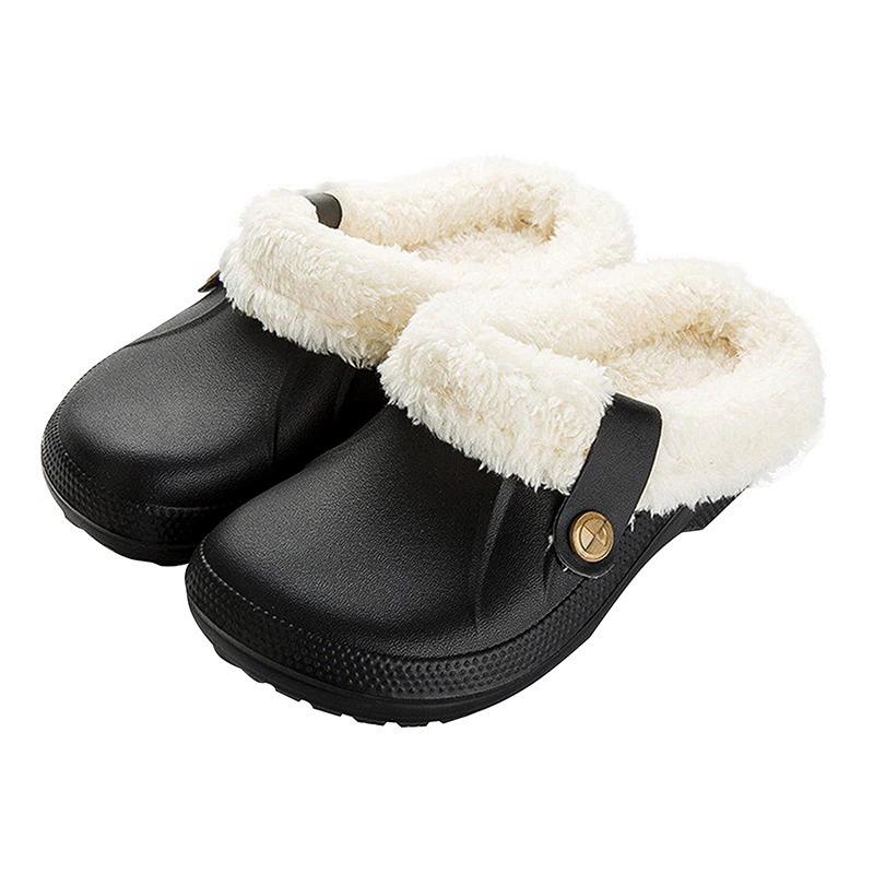 New Home Warm Slippers For Women Men Soft Plush Slippers Female Clogs Outdoor Waterproof Non-slip Cotton Slippers
