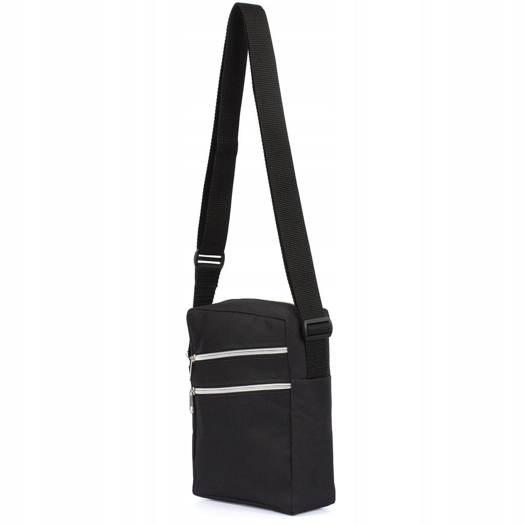 Torba Na Ramię Męska Saszetka Listonoszka Raportówka Czarna Lekka Pojemna P86