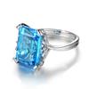 Topaz Sapphire Ring for Women Blue Gemstone Engagement Ring 1 Carat Jewelry