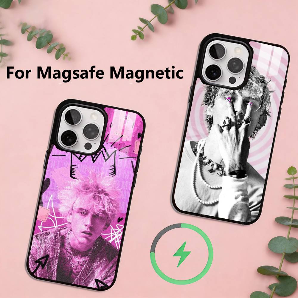 MGK Machine Gun K-Kelly Phone Case For iPhone17,16,15,14,13,12,11 Plus,Pro Magnetic For Magsafe Wireless Charging