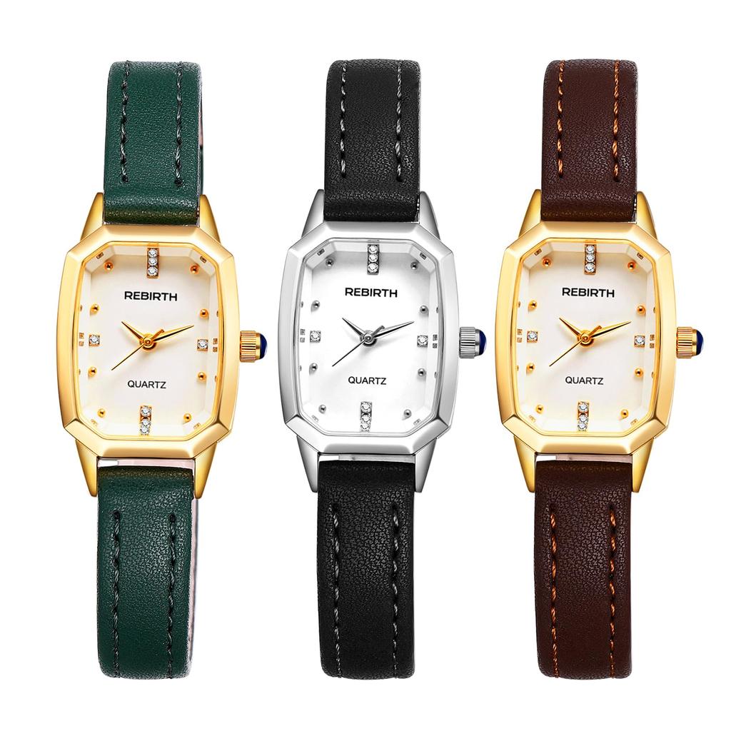 Orologio Quadrato da Donna con Cinturino in Vera Pelle e Quadrante Analogico: Elegante e Carino Orologio da Polso al Quarzo Impermeabile, Orologio alla Moda per Donna -