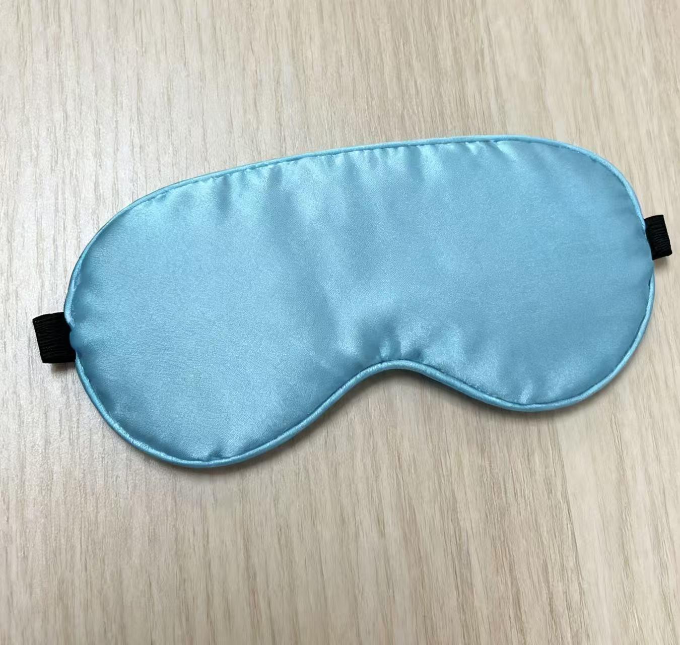 Imitation Silk Satin Sleep Mask, Customizable Light-Blocking Eye Mask небесно-голубой