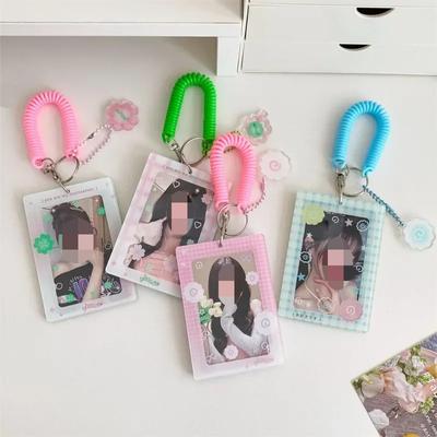 1 Piece Sweet Chic Kpop Photo Card Holder with Lanyard Creative Design Fashion Student ID Card Protector Kawaii Photocard Cover