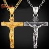 Men Necklace Jesus Cross Dangle Anti Rust Stainless Steel Jesus Pendant Necklace Jewelry for Party