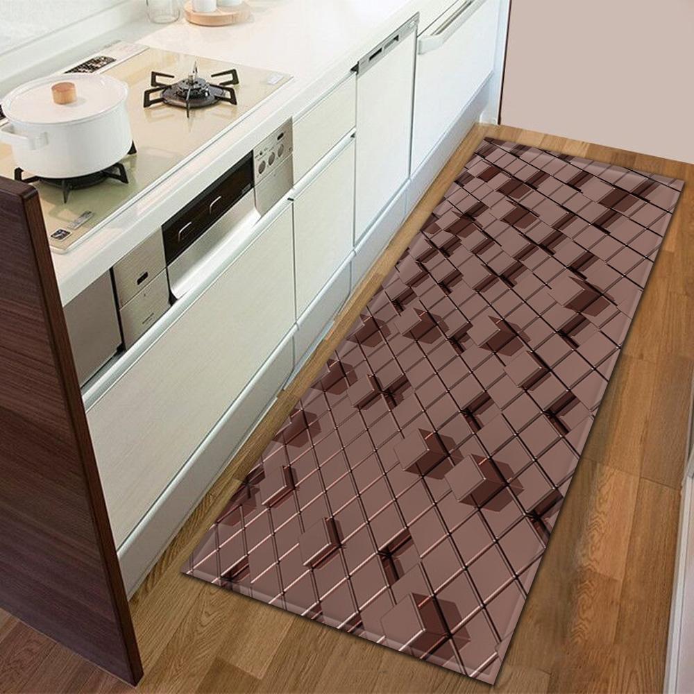 Entrance Door Mat Kitchen Bedroom Carpet Non-slip Floor Corridor Balcony Carpet Modern Printed Pattern Floor Mat