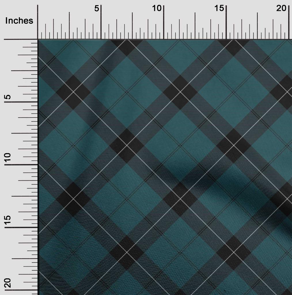 oneOone Cotton Flex Fabric Tartan Check Print Fabric By The Yard 40 Inch