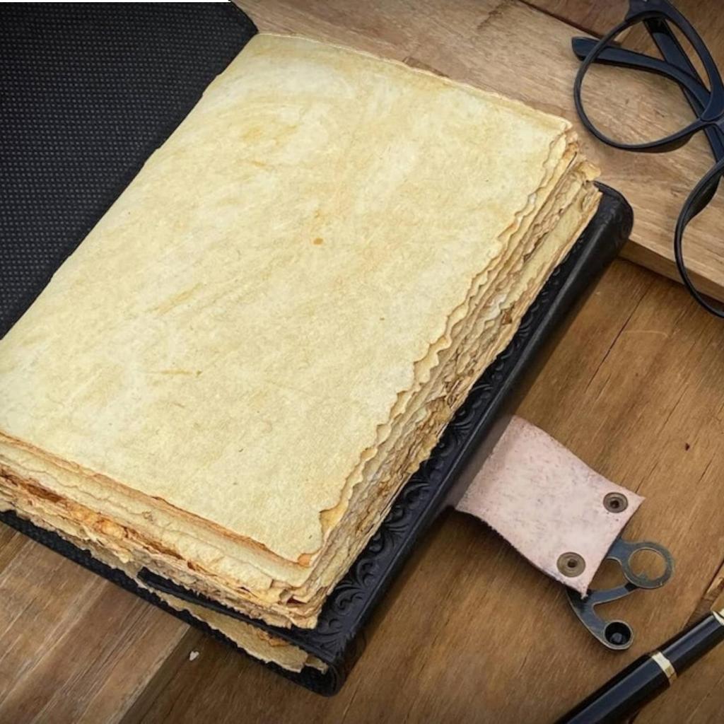 Vintage Leather Third Eye Stone Journal Spell Witch, Book of Shadows - Best Gifts for Men and Women - 7x5