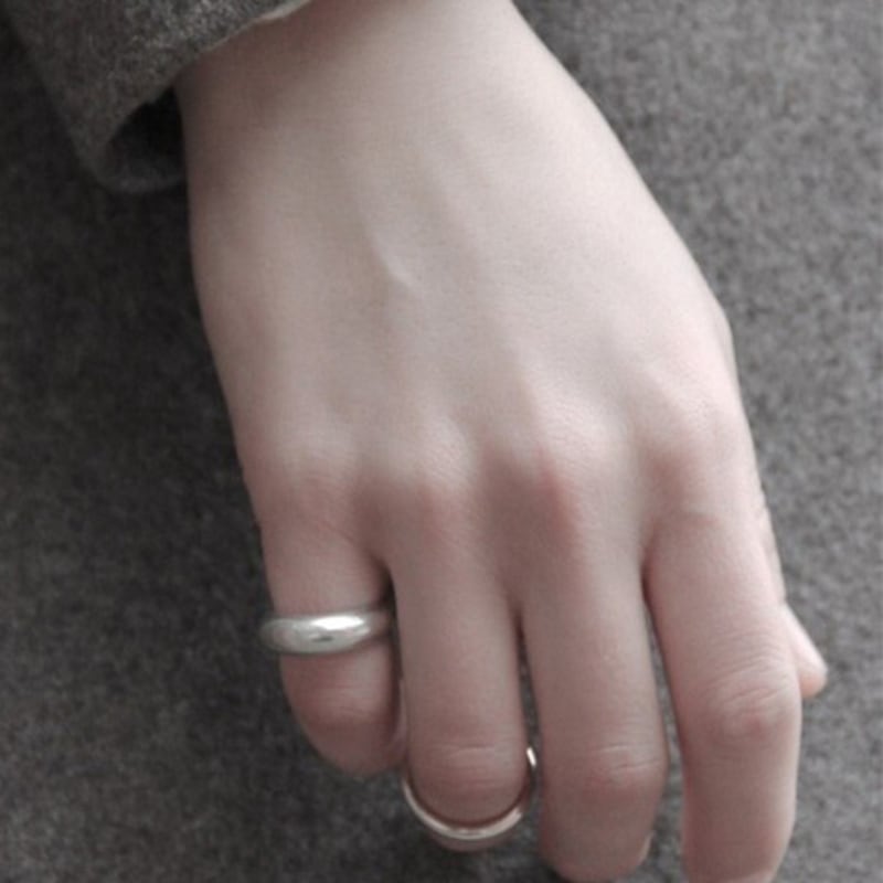 TOU [Silver925] 096 Semi Matte Bulging Silver Ring