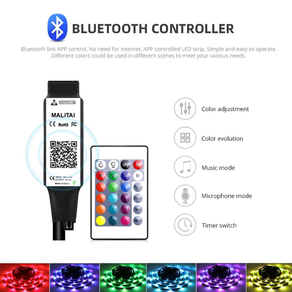 Buy MALITAI SMD 5050 RGB TV Back Light Tape Bluetooth App Remote Led Strip  Lights USB Powered RGB Controller Music Bedroom Ambilight at affordable  prices — free shipping, real reviews with photos — Joom