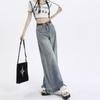 Personalized Niche Spring and Autumn New High-waisted Wide-leg Jeans Women's Loose Straight-leg Slim and High Floor Pants