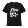 Gas Clutch Shift Repeat Mens T Shirt Automotive Inspired Design for Gearheads Vintage Washed Streetwear Breathable Slightly